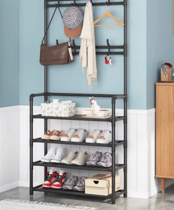 租房必備神器：意可悠4層簡易鞋架19.9元包郵到手
