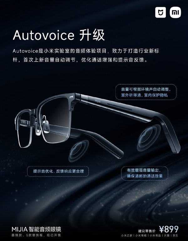 小米米家智能音頻眼鏡首次OTA升級(jí)下周上線：六項(xiàng)功能增強(qiáng)