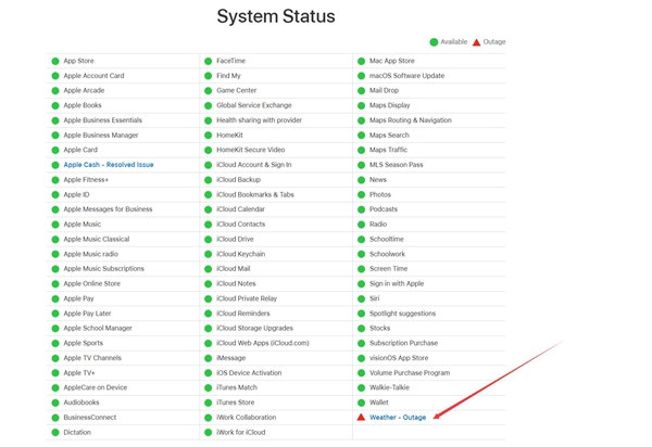 蘋果天氣應(yīng)用突然宕機(jī) 用戶抱怨：蘋果最不可靠的應(yīng)用