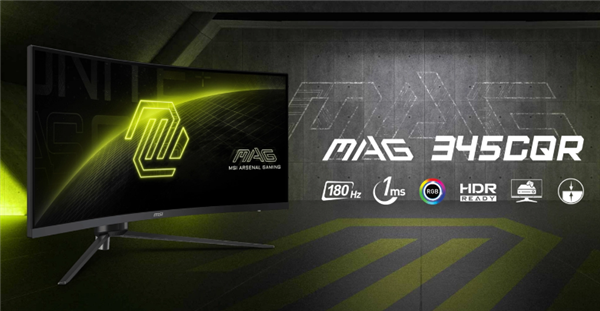 微星推出新款34寸曲面顯示器：1440p超寬屏、180Hz高刷