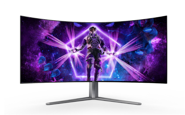 AOC推出44.5寸OLED帶魚屏：800R沉浸曲率、0.03 ms延遲