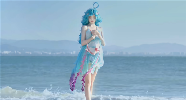 神還原：1米8蘿莉博主COS《王者榮耀》美人魚朵莉亞