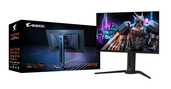 技嘉推出新款27寸QD-OLED顯示器：2K 240Hz屏、18W反向供電