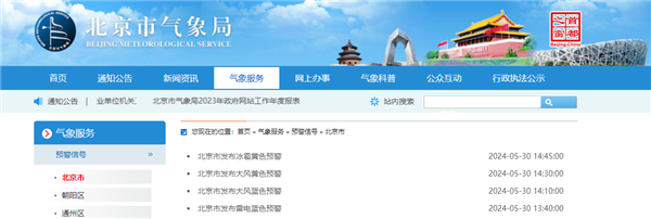 突現(xiàn)狂風(fēng)暴雨！北京連發(fā)雷電大風(fēng)冰雹三預(yù)警：10級(jí)大風(fēng) 冰雹在路上