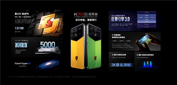 首次聯(lián)名蘭博基尼！Redmi K70 Pro冠軍版開售：4599元限量賣