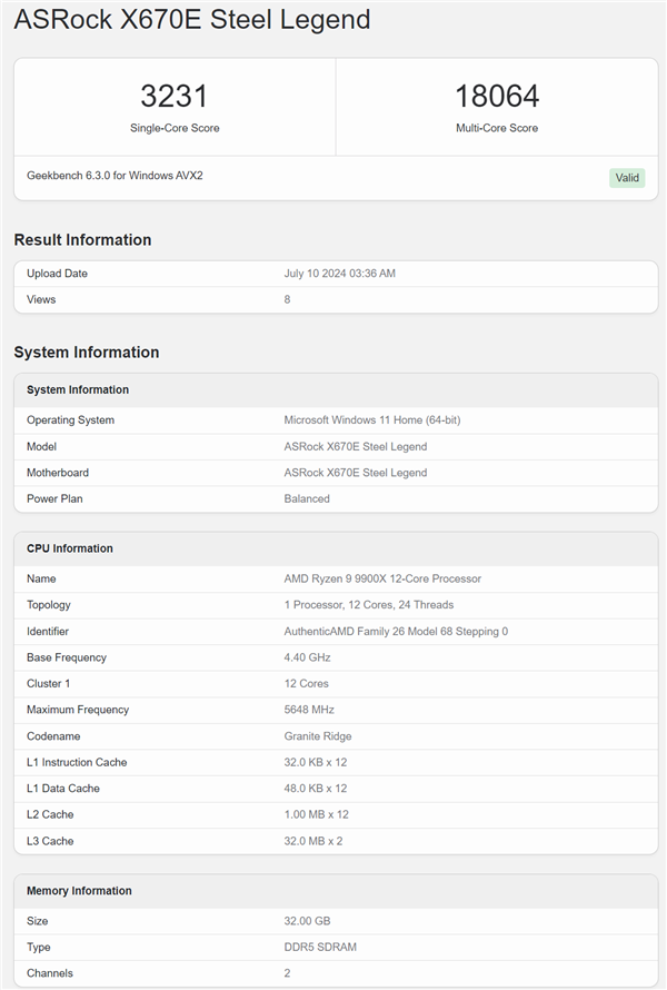 AMD銳龍9000四員大將跑分全泄露：單核性能集體秒i9-14900K