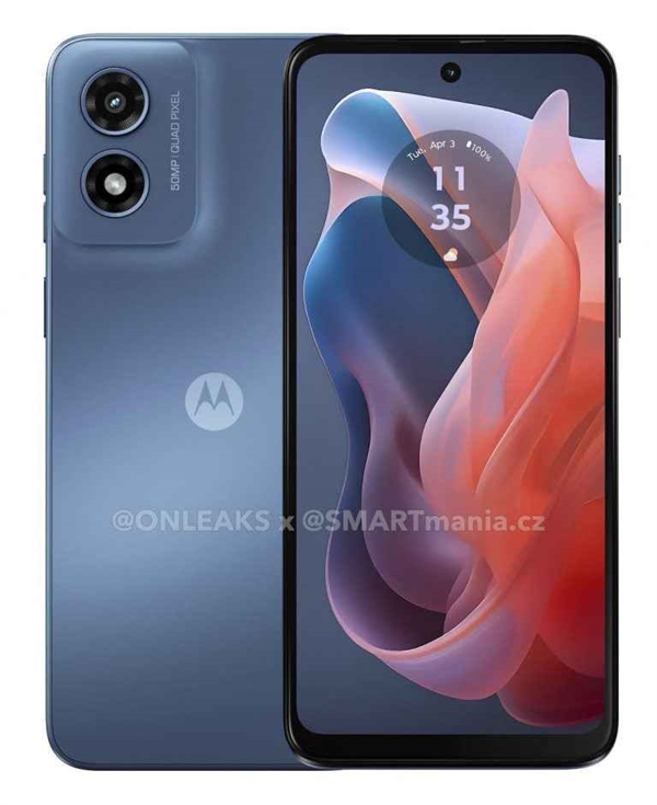 moto G Play 2024手機(jī)渲染圖首曝：單攝+單閃 配罕見3.5mm耳機(jī)口