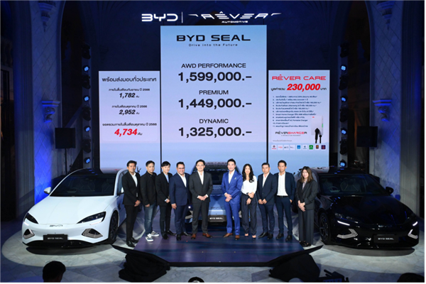 蟬聯(lián)8個(gè)月銷冠 比亞迪海豹右舵版泰國上市：首日訂單破千
