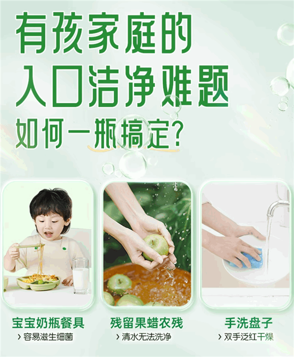 可洗奶瓶、瓜果！食品級果蔬洗潔精大促：2瓶券后14.9元